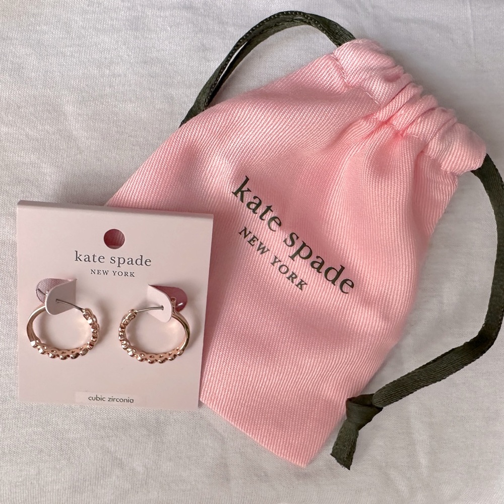Kate Spade Full Circle Huggies Earrings (Rose Gold)